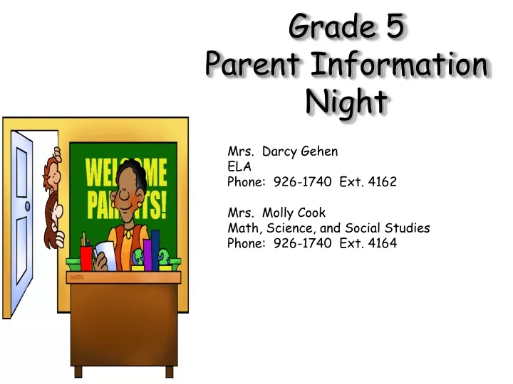 grade 5 parent information night