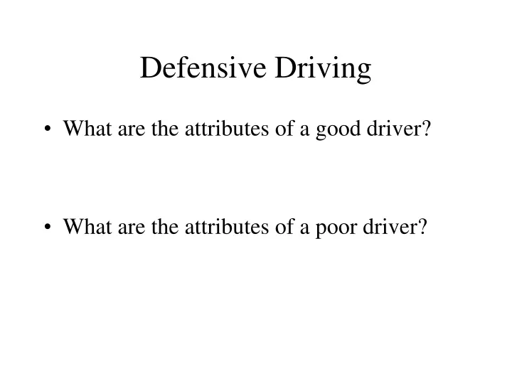 defensive driving