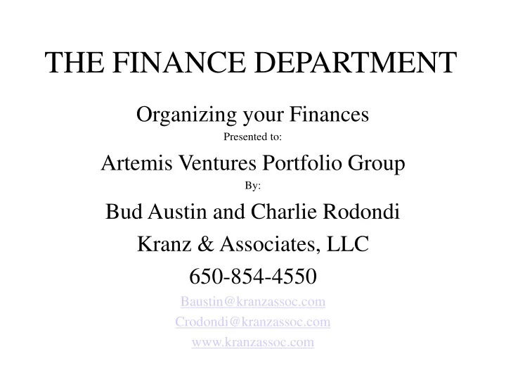 the finance department