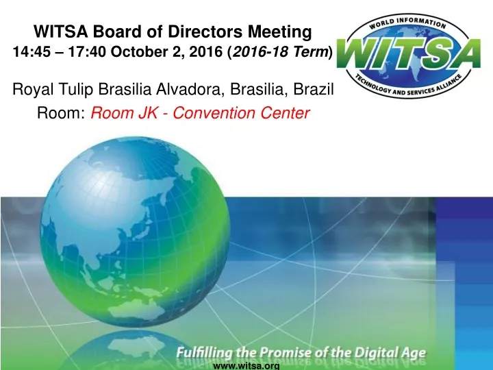 witsa board of director s meeting 14 45 17 40 october 2 2016 2016 18 term