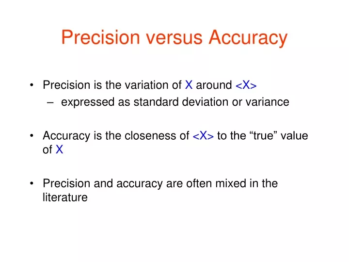 precision versus accuracy