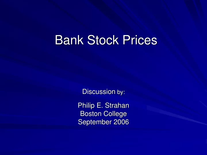 bank stock prices