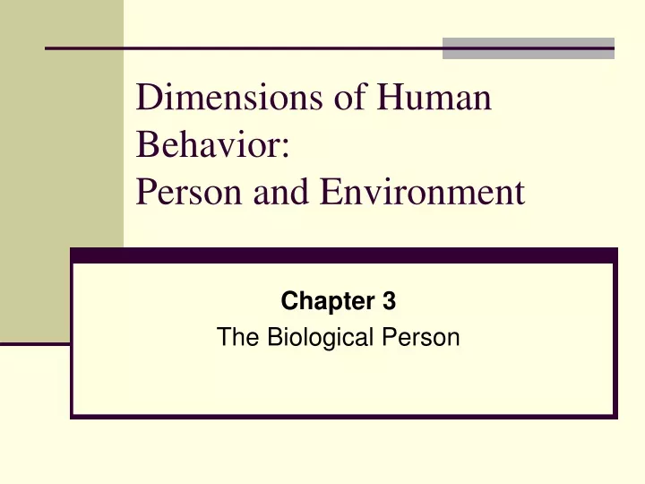 dimensions of human behavior person and environment