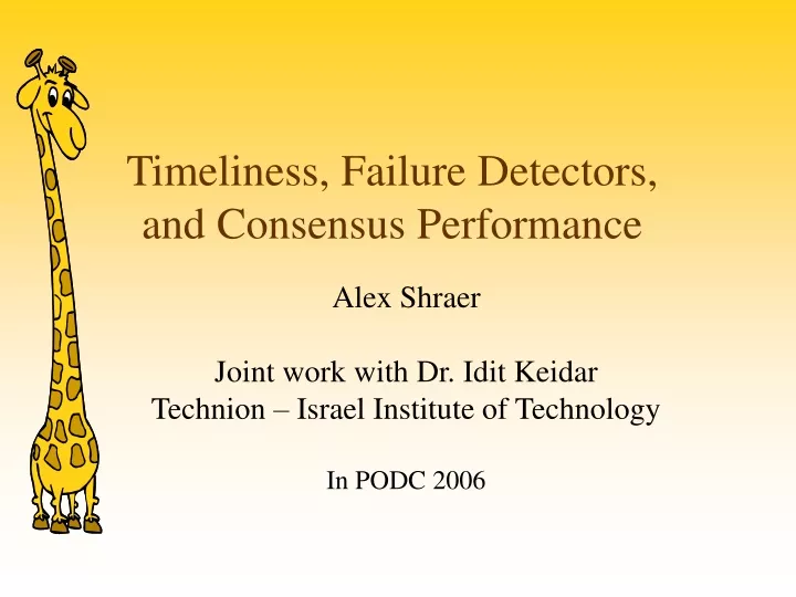 timeliness failure detectors and consensus performance