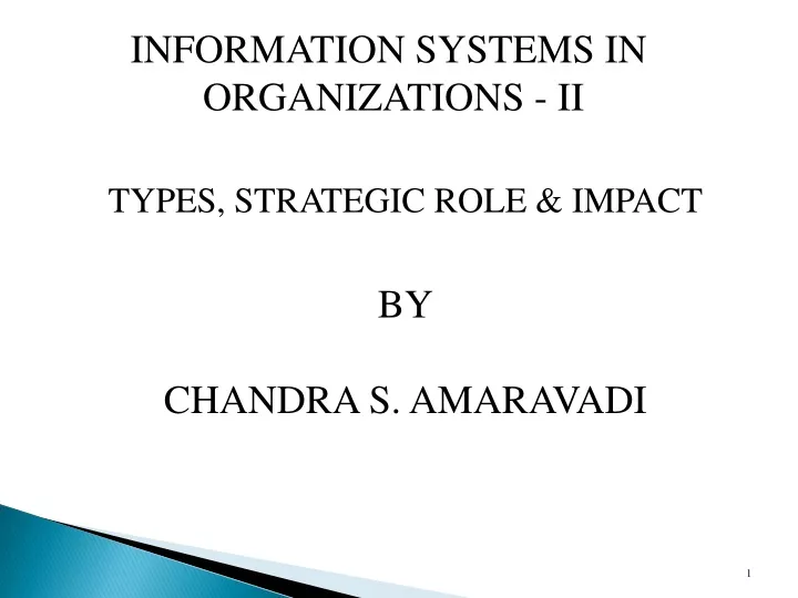 information systems in organizations ii