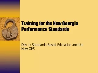 Training for the New Georgia Performance Standards