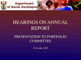 HEARINGS ON ANNUAL REPORT