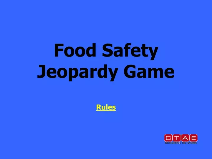 food safety jeopardy game rules