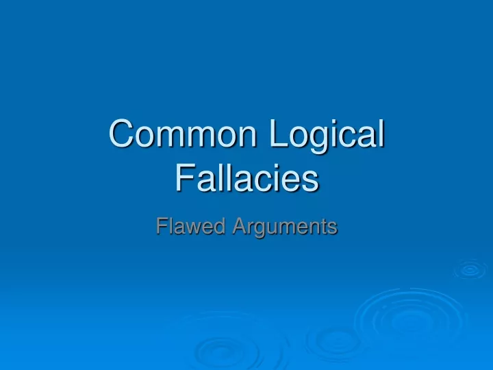 common logical fallacies