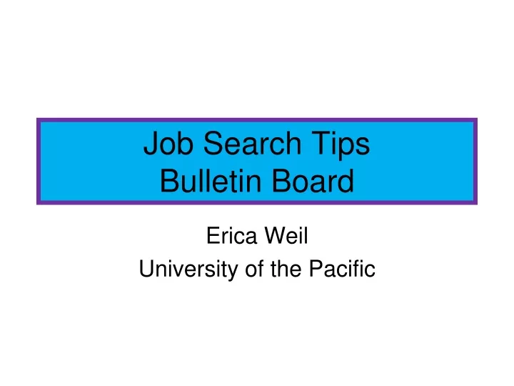 job search tips bulletin board