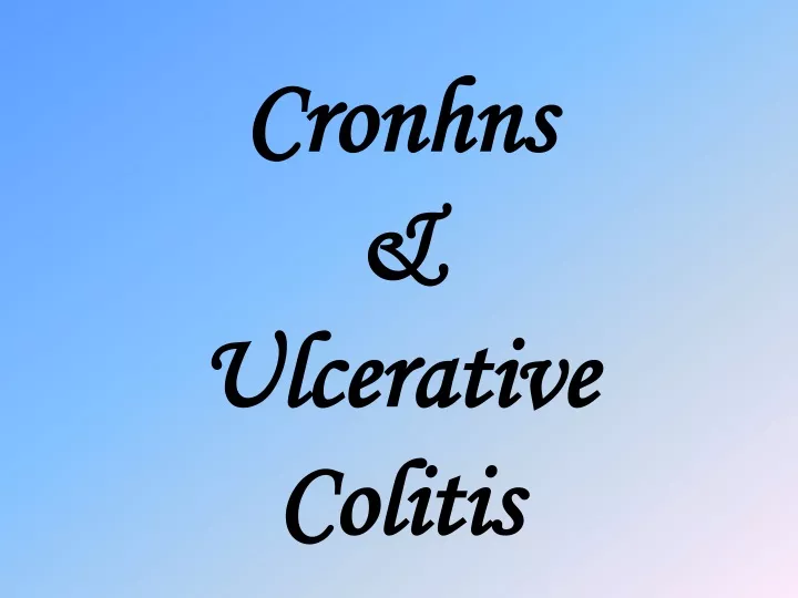 cronhns ulcerative colitis