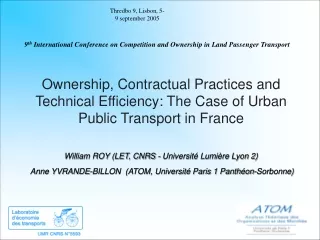William ROY (LET, CNRS - Université Lumière Lyon 2)