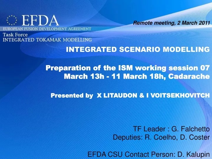 integrated scenario modelling preparation