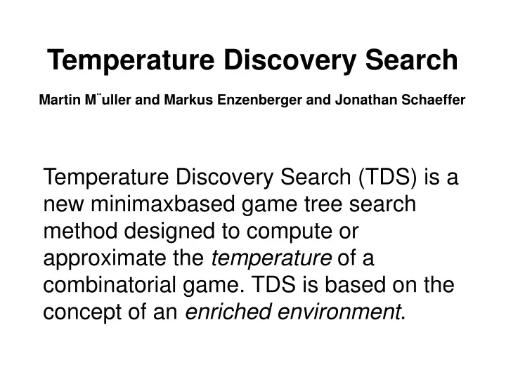 temperature discovery search