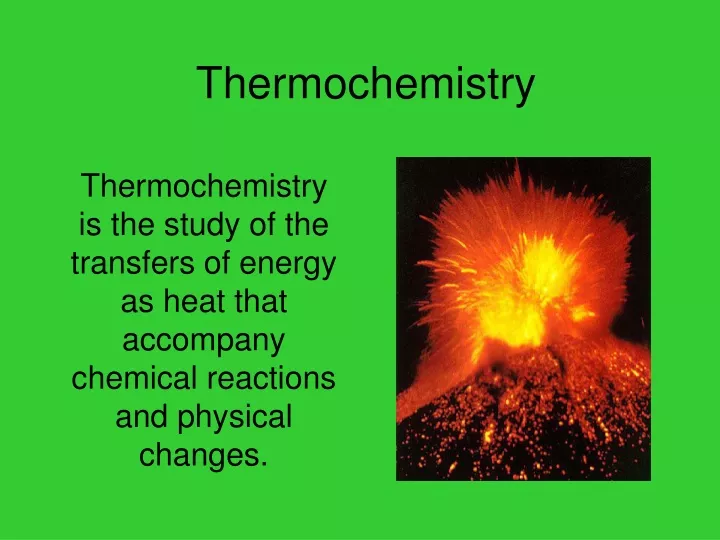 thermochemistry