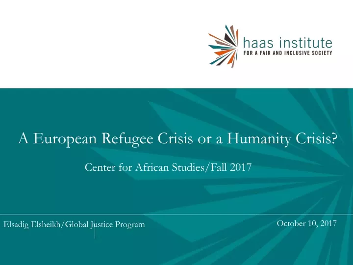 a european refugee crisis or a humanity crisis