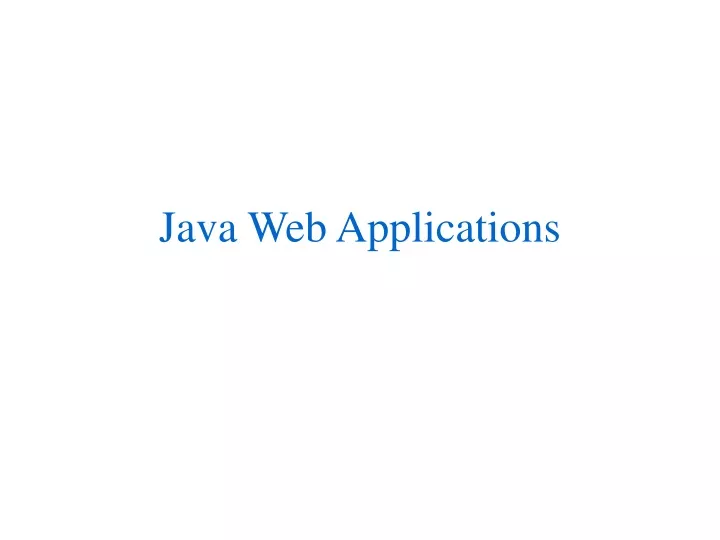 java web applications