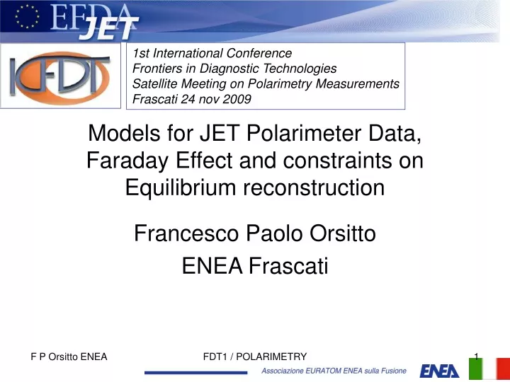 models for jet polarimeter data faraday effect and constraints on equilibrium reconstruction
