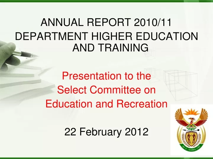 annual report 2010 11 department higher education