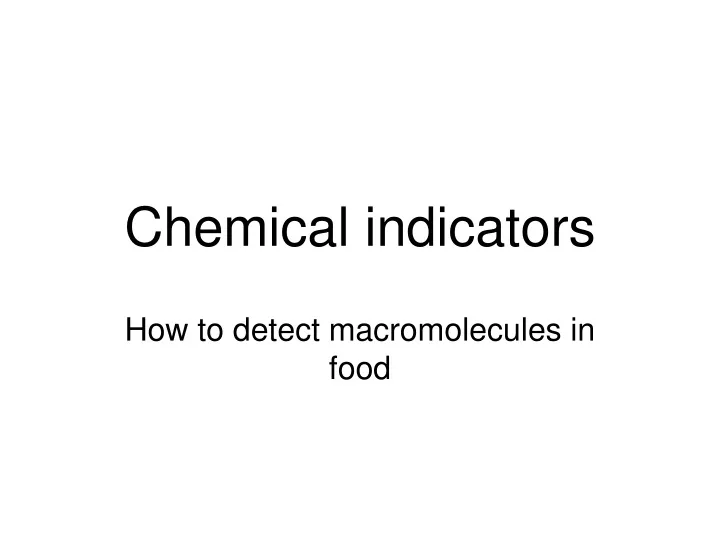 chemical indicators