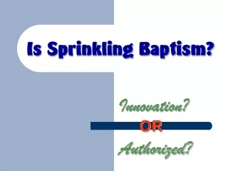 Is Sprinkling Baptism?