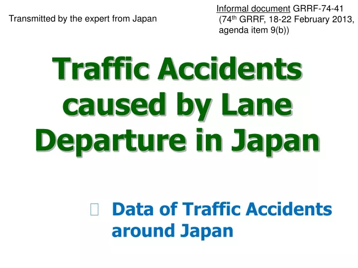 traffic accidents caused by lane departure in japan