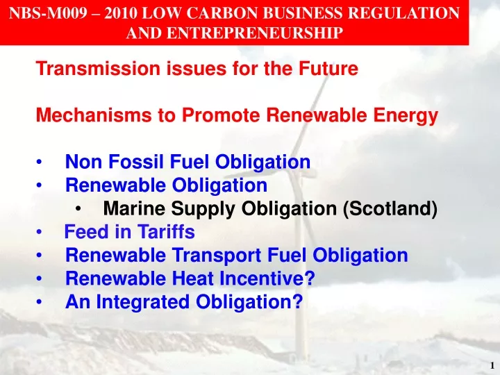 nbs m009 2010 low carbon business regulation