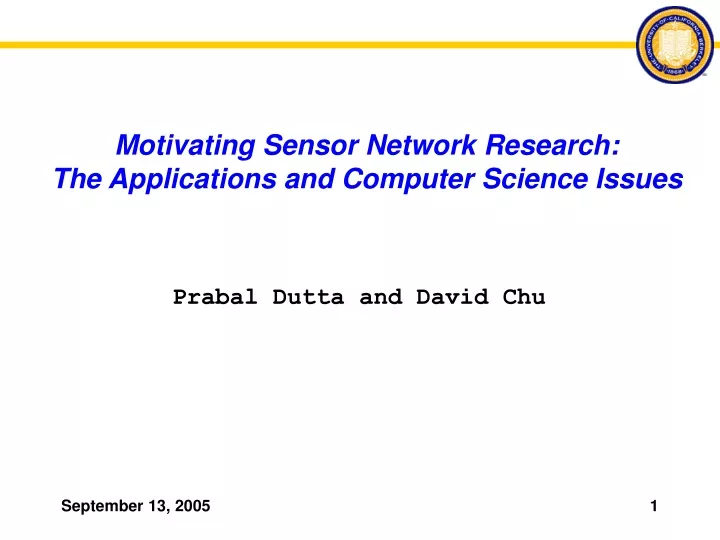 motivating sensor network research