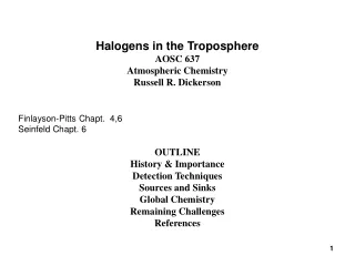 Halogens in the Troposphere AOSC 637 Atmospheric Chemistry Russell R. Dickerson