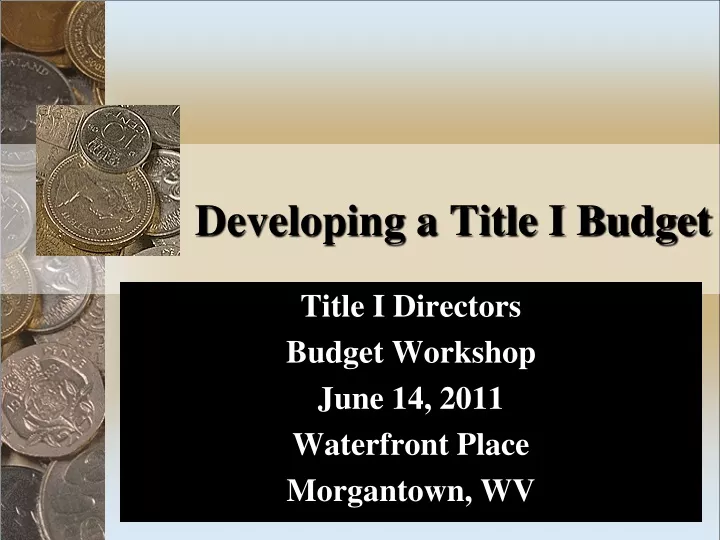 developing a title i budget