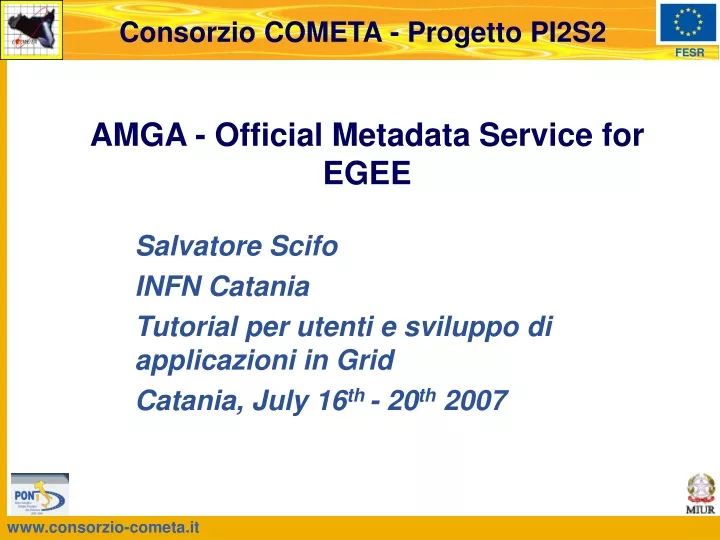 amga official metadata service for egee