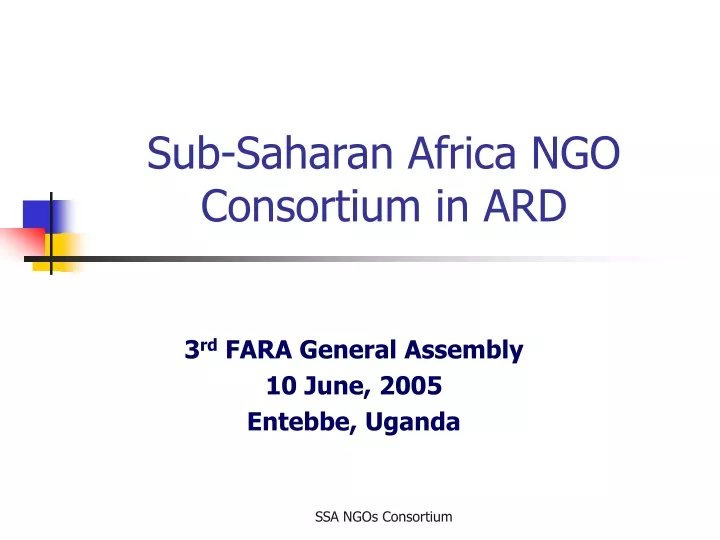 sub saharan africa ngo consortium in ard