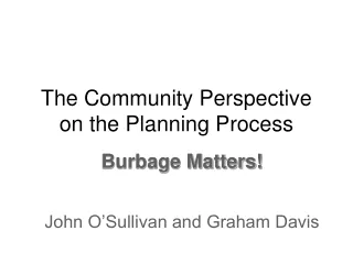 The Community Perspective on the Planning Process