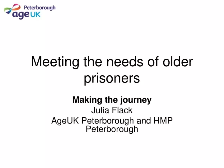 meeting the needs of older prisoners
