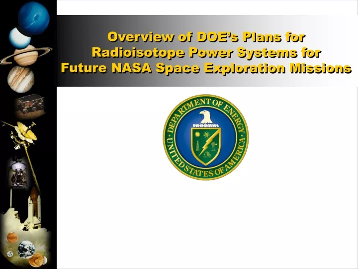 overview of doe s plans for radioisotope power