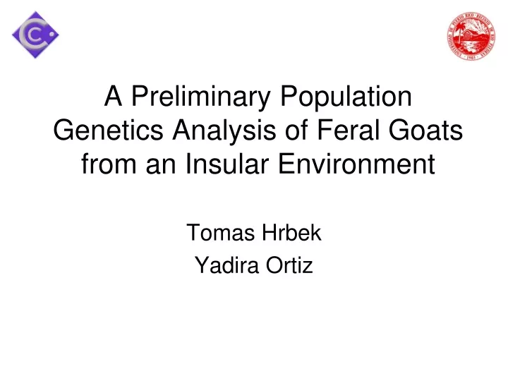 a preliminary population genetics analysis of feral goats from an insular environment