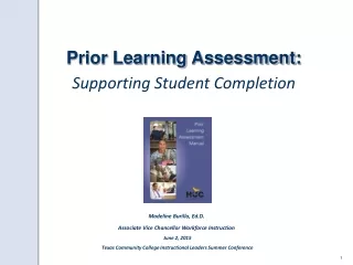 Prior Learning Assessment: Supporting Student Completion