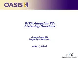 DITA Adoption TC: Listening Sessions