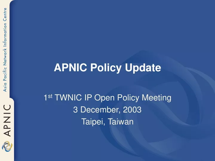 apnic policy update