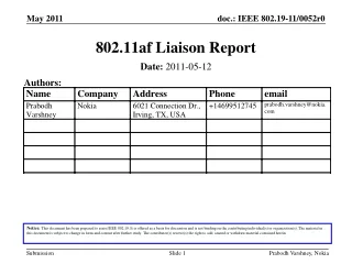 802.11af Liaison Report