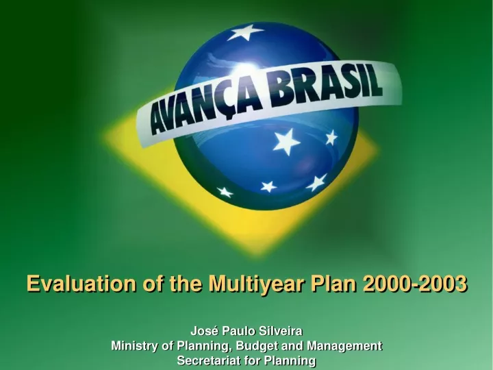 evaluation of the multiyear plan 2000 2003