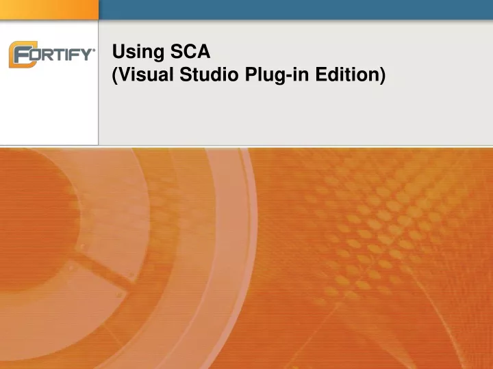 using sca visual studio plug in edition