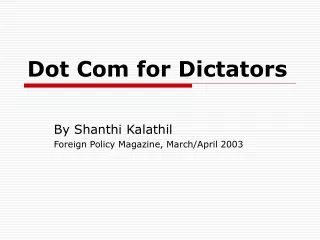 Dot Com for Dictators