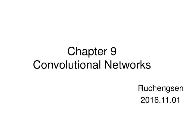 chapter 9 convolutional networks