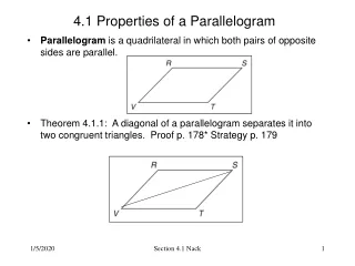 4.1 Properties of a Parallelogram