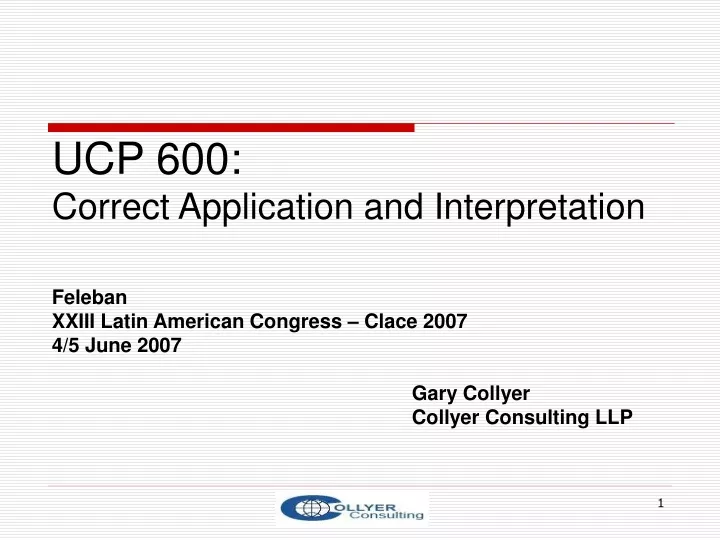 ucp 600 correct application and interpretation