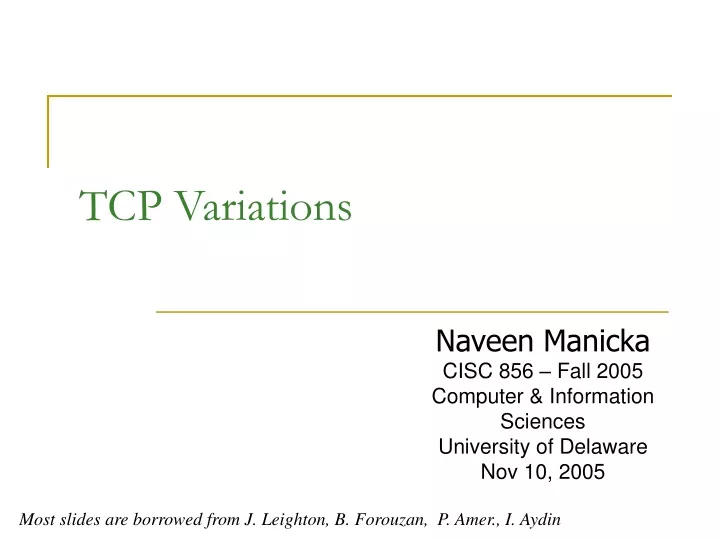 tcp variations