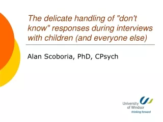 Alan Scoboria, PhD, CPsych