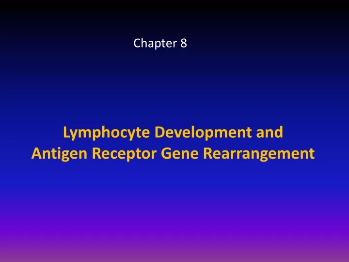lymphocyte development and antigen receptor gene rearrangement