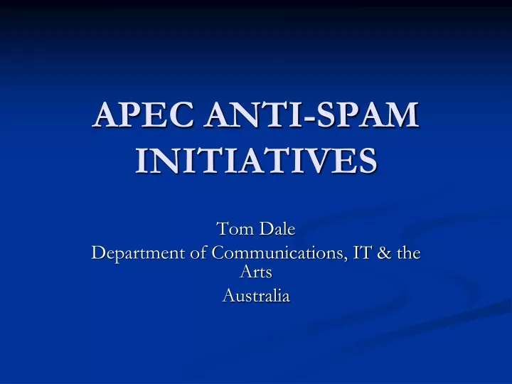 apec anti spam initiatives